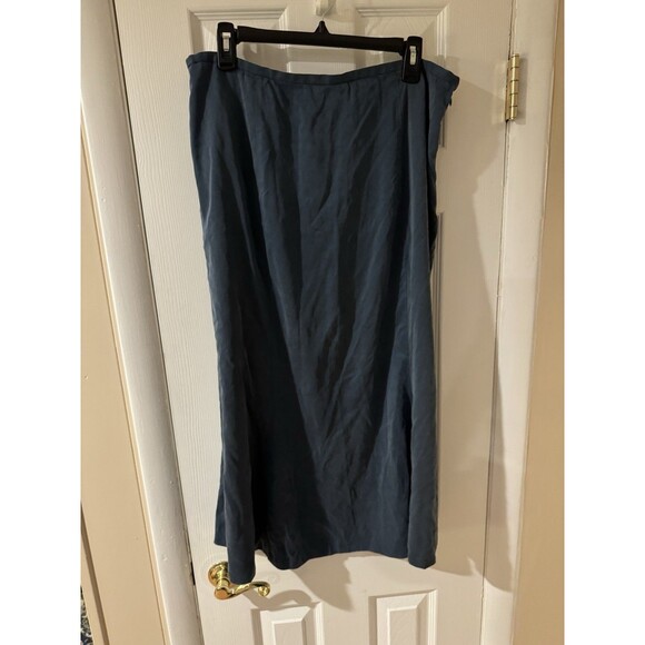 Eileen Fisher Maxi Skirt XL Gray Steel Silk Fairy Romantic Quiet Luxury READ - Picture 3 of 13